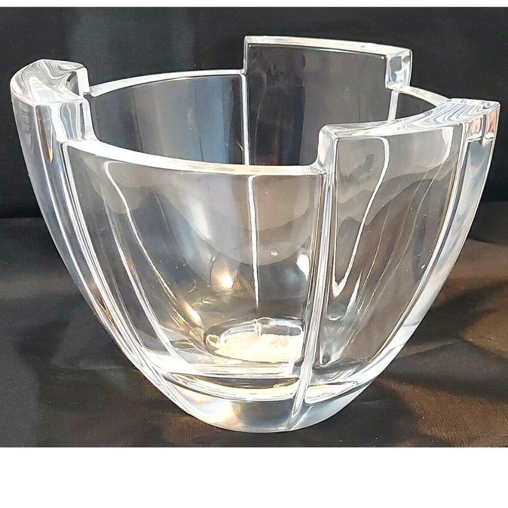 Vintage ORREFORS Crystal Sweden Mid-Cent Minimalist Hi-Low Artform Bowl Retire